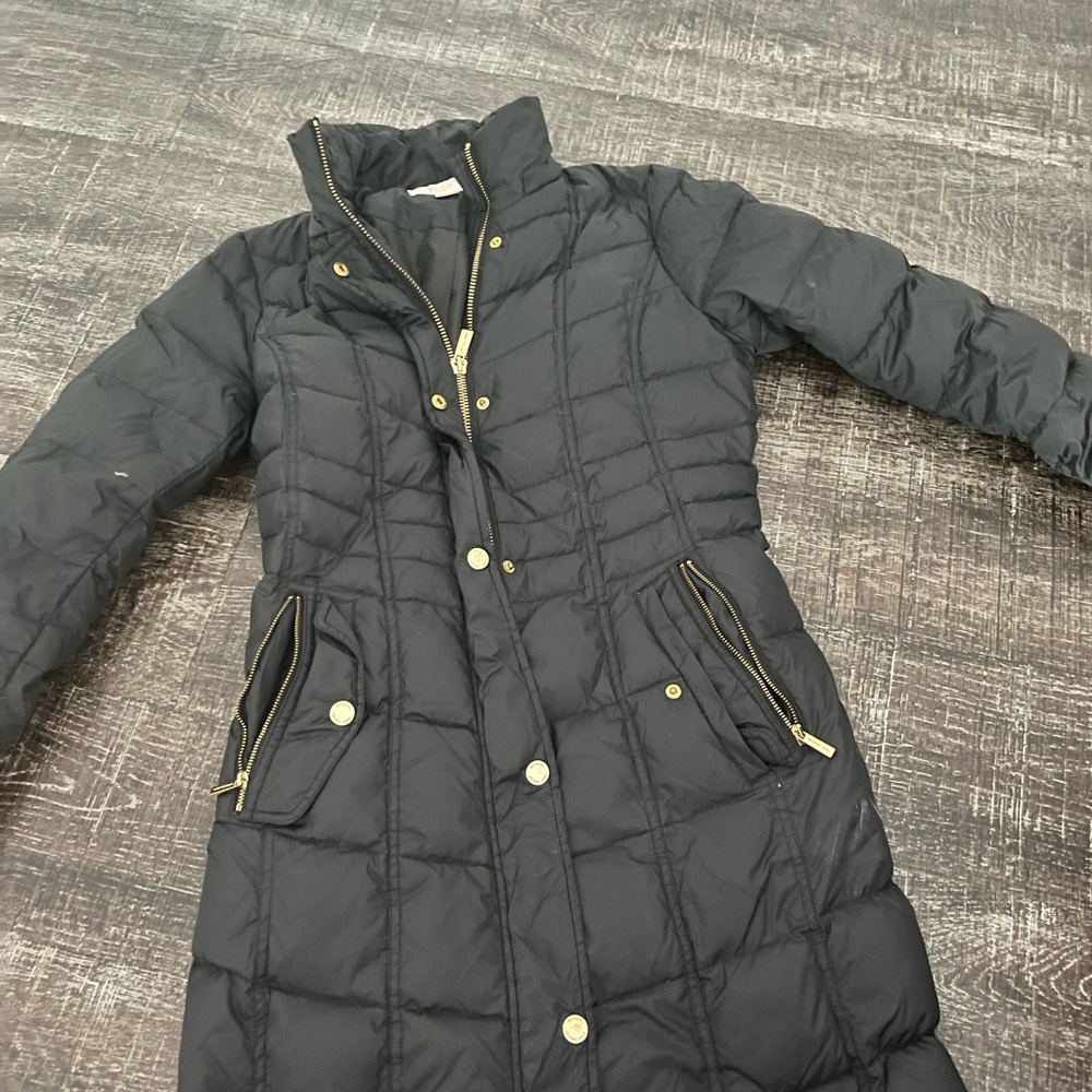 Michael Kors Black Puffer Jacket with Quilted Design